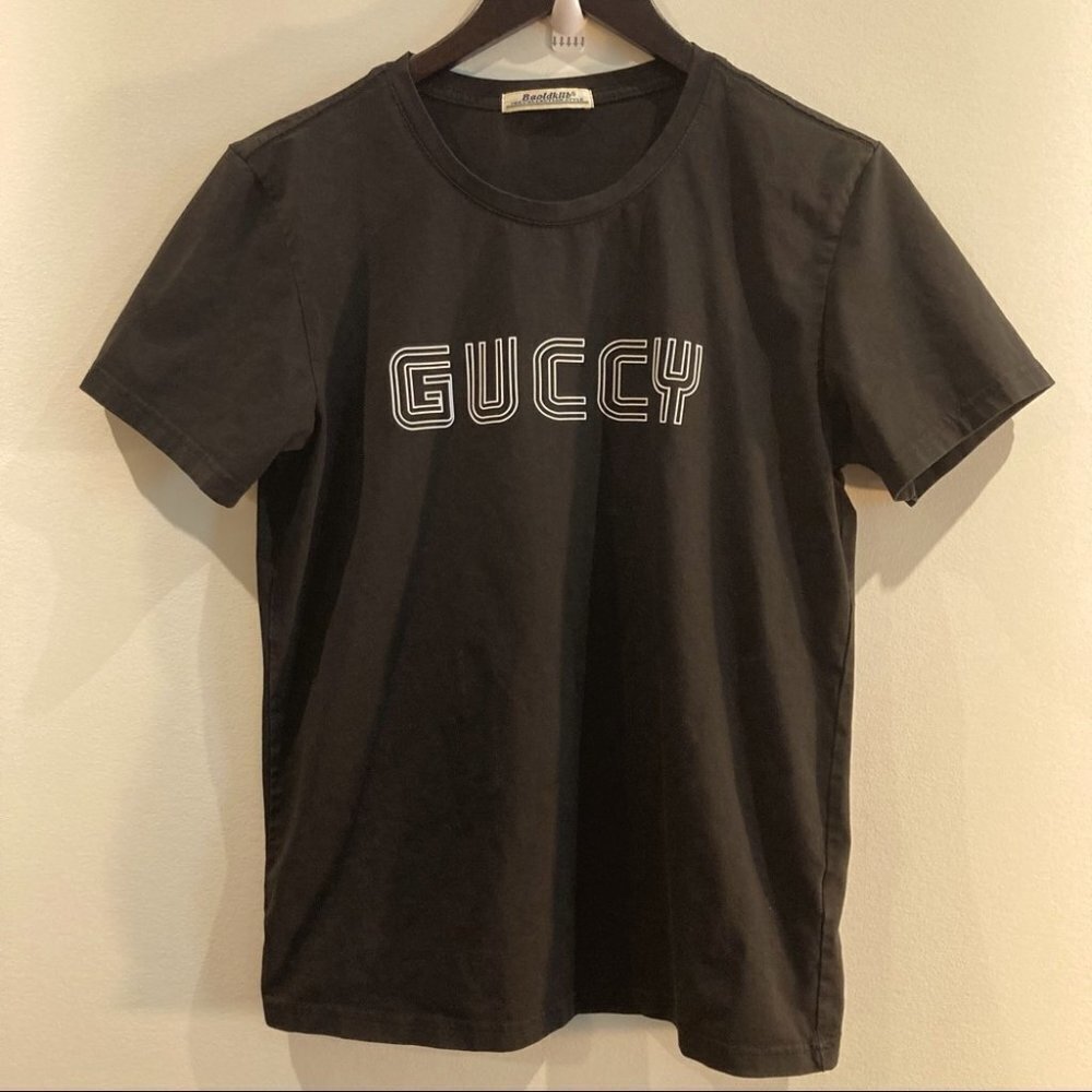 BAOLDKLLB Guccy Rubberized Logo Short Sleeve Tee T-Shirt Sz S